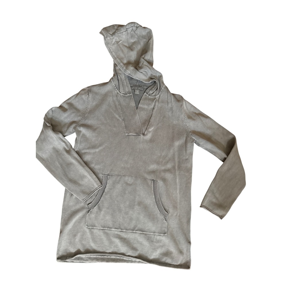 Barefoot Dreams Malibu Collection Cotton Hoodie Sweater Gray BDWES1936 XS